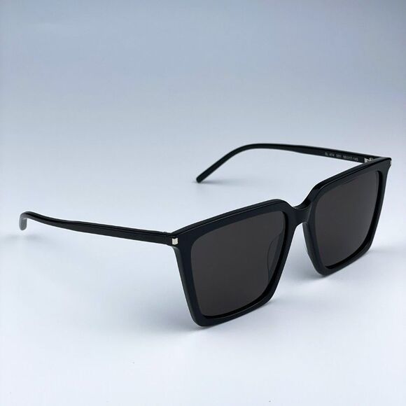 NEW Saint Laurent SL474 001 Black Square Unisex Sunglasses - Picture 7 of 13